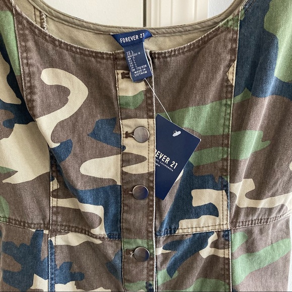 NWT Forever 21 Camo Woven Dress - Picture 2 of 5